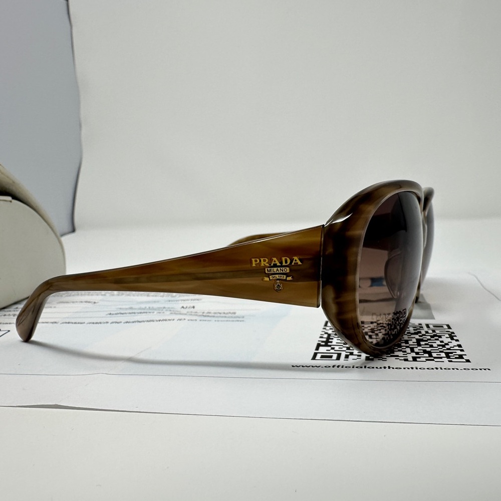 Prada Wood Grain Brown Sunglasses